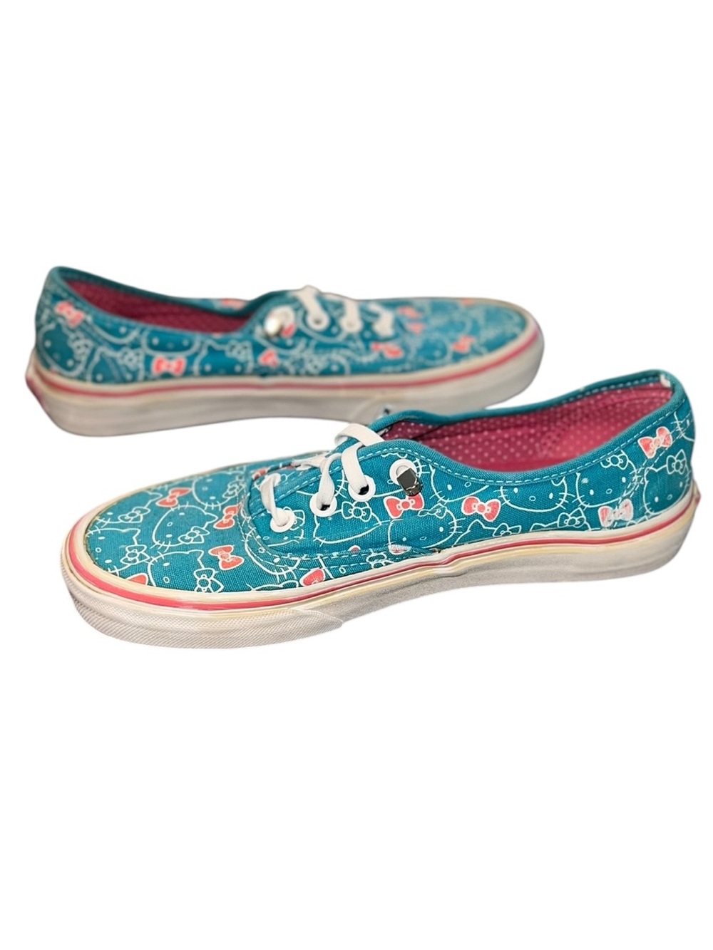 Vans x Hello Kitty Authentic Sneakers Women’s 6.5 Blue Pink Canvas Shoes - Picture 5 of 8
